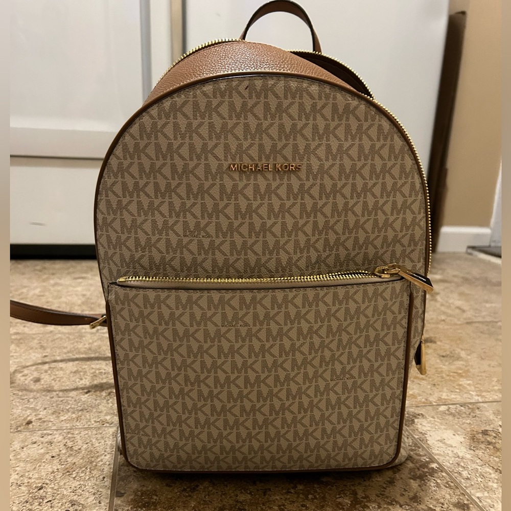Michael Kors Brown and Cream Backpack